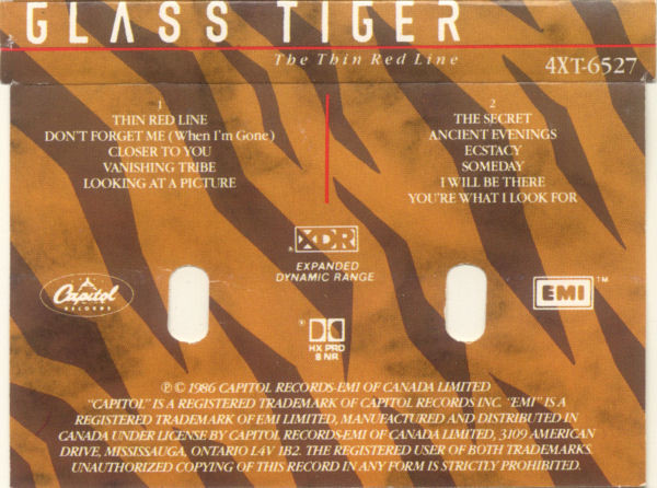 Glass Tiger - The Thin Red Line [Cassette] | Capitol Records (4XT-6527) - 2