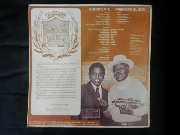 Alfredo "Chocolate" Armenteros - Monsieur Chocolate Prefiero El Son | SAR Records (LPS-99.259) - 2 Alfredo "Chocolate" Armenteros - Monsieur Chocolate Prefiero El Son | SAR Records (LPS-99.259) - 2