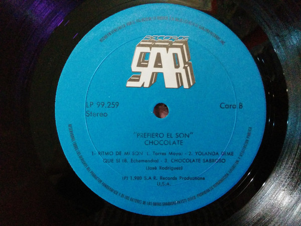Alfredo "Chocolate" Armenteros - Monsieur Chocolate Prefiero El Son | SAR Records (LPS-99.259) - 3 Alfredo "Chocolate" Armenteros - Monsieur Chocolate Prefiero El Son | SAR Records (LPS-99.259) - 3