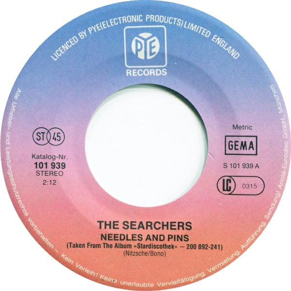 The Searchers - Needles And Pins | Pye Records (101 939) - 3 The Searchers - Needles And Pins | Pye Records (101 939) - 3