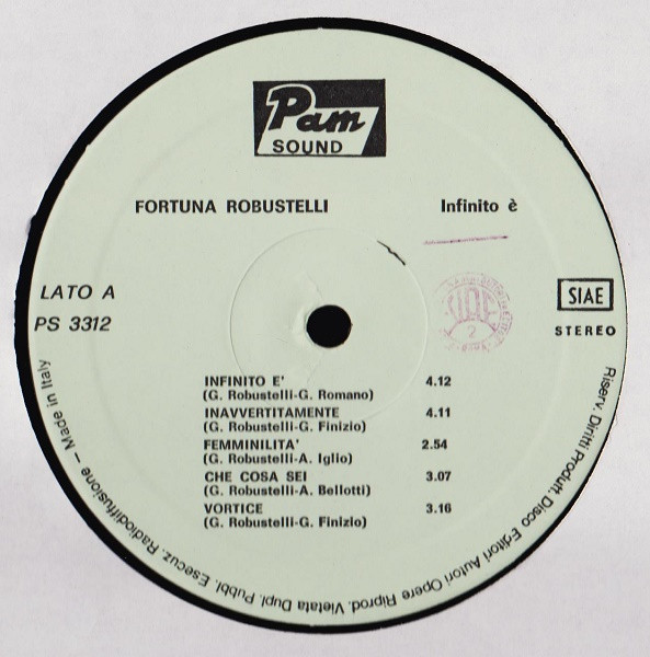 Fortuna Robustelli - Infinito È | Pam Sound (PS 3312) - 3