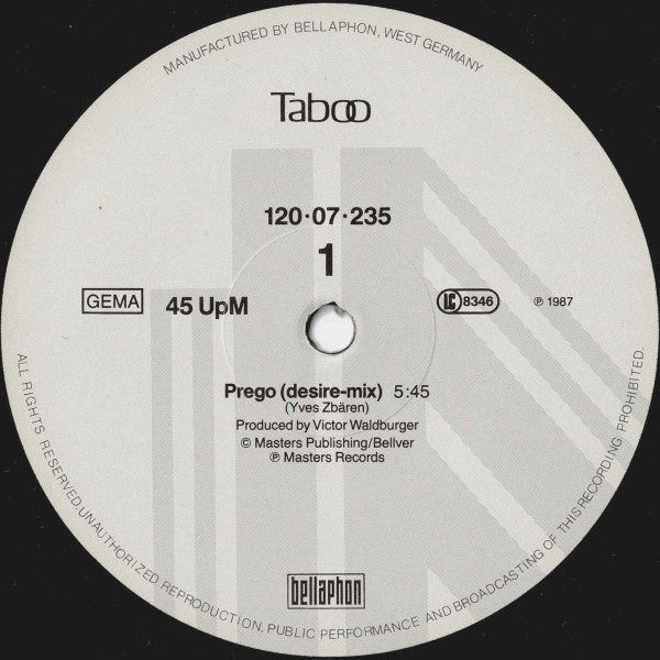 Taboo - Prego | Bellaphon (120·07·235) - 3