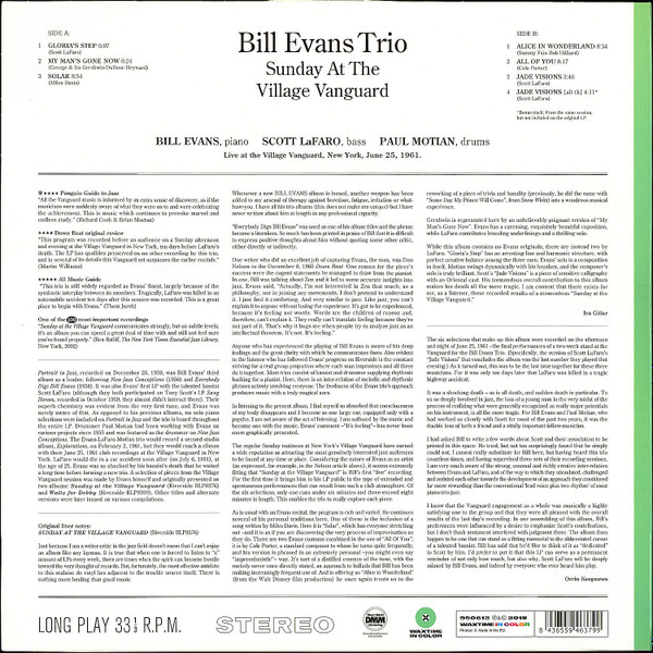 The Bill Evans Trio - Sunday At The Village Vanguard | WaxTime In Color (950612) - 3