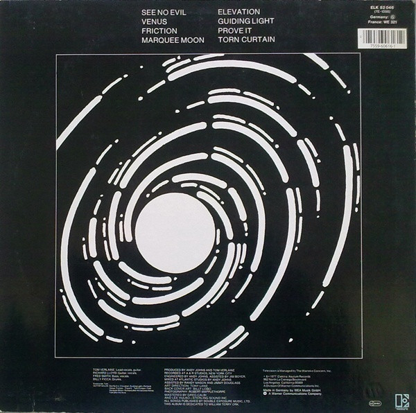 Television - Marquee Moon | Elektra (ELK 52 046) - 2