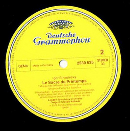 Igor Stravinsky , London Symphony Orchestra , Claudio Abbado - Le Sacre Du Printemps [Vinyl] | Deutsche Grammophon (2530 635) - 3