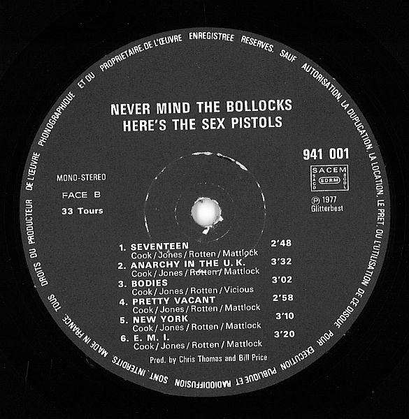 Sex Pistols - Never Mind The Bollocks Here's The Sex Pistols | Sex Pistols (941 001) - 4 Sex Pistols - Never Mind The Bollocks Here's The Sex Pistols | Sex Pistols (941 001) - 4