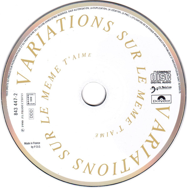 Vanessa Paradis - Variations Sur Le Même T'Aime | Polydor (843 447-2) - 4