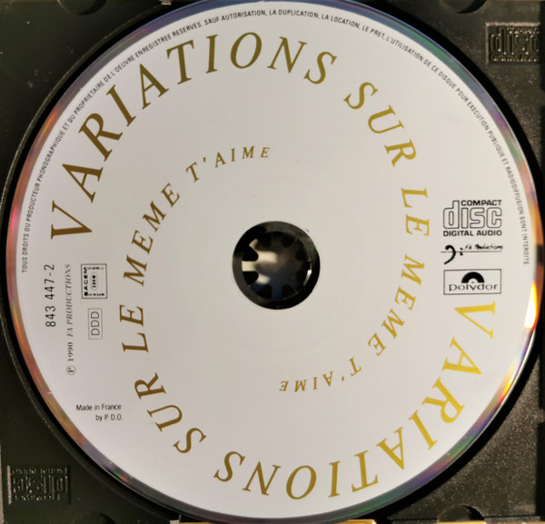 Vanessa Paradis - Variations Sur Le Même T'Aime | Polydor (843 447-2) - 3