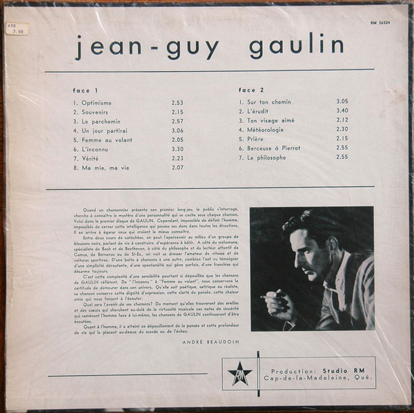 Jean-Guy Gaulin - Jean-Guy Gaulin | Studio RM (RM 36524) - 2