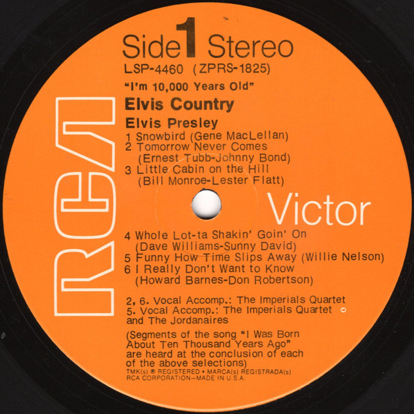 Elvis Presley - Elvis Country (I'm 10,000 Years Old) | RCA Victor (LSP-4460) - 3 Elvis Presley - Elvis Country (I'm 10,000 Years Old) | RCA Victor (LSP-4460) - 3
