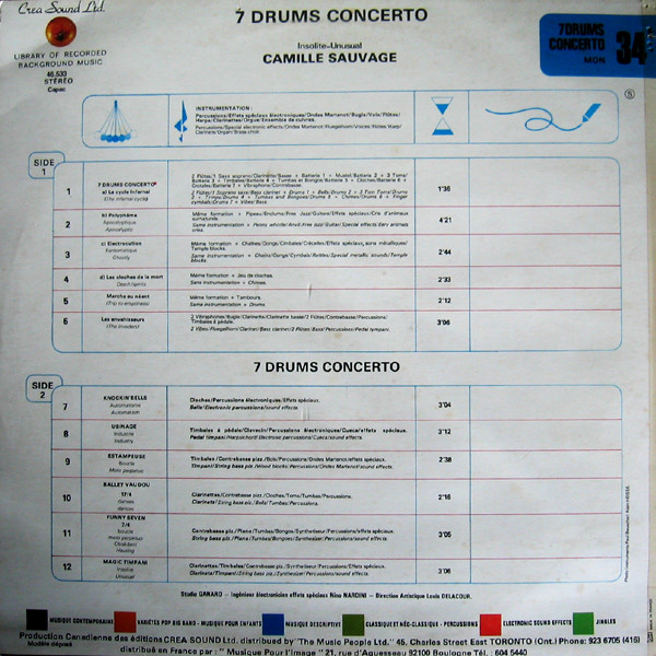 Camille Sauvage - 7 Drums Concerto [Vinyl] | Mondiophone (MON 34) - 3