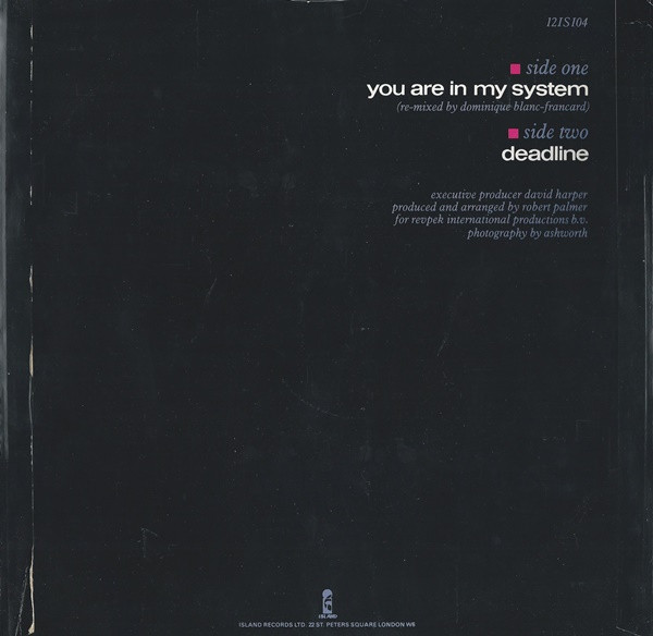 Robert Palmer - You Are In My System | Island Records (12IS104) - 2