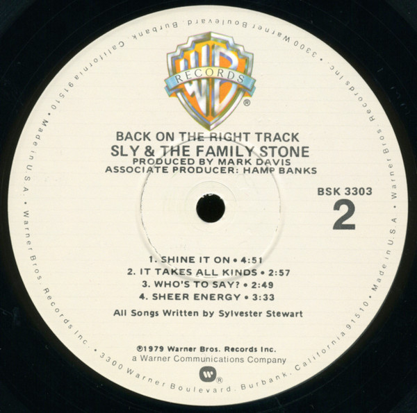 Sly & The Family Stone - Back On The Right Track | Warner Bros. Records (BSK 3303) - 4