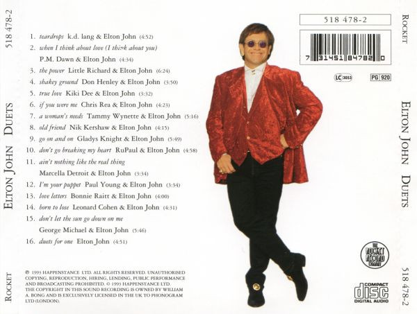 Elton John - Duets | The Rocket Record Company (518 478-2) - 2