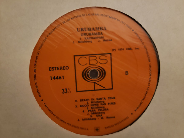 Urubamba - Urubamba | CBS (14461) - 4 Urubamba - Urubamba | CBS (14461) - 4