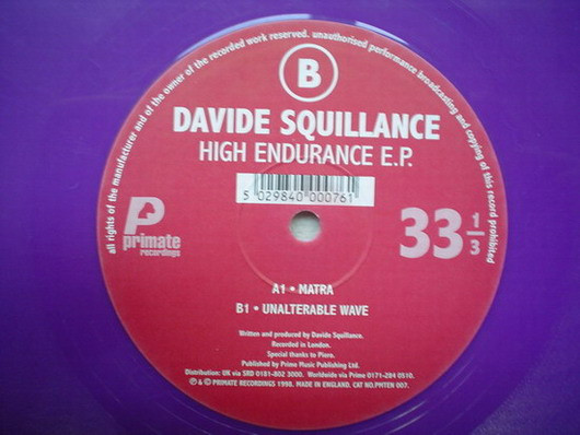 Davide Squillace - High Endurance E.P. | Primate Recordings (PMTEN 007)