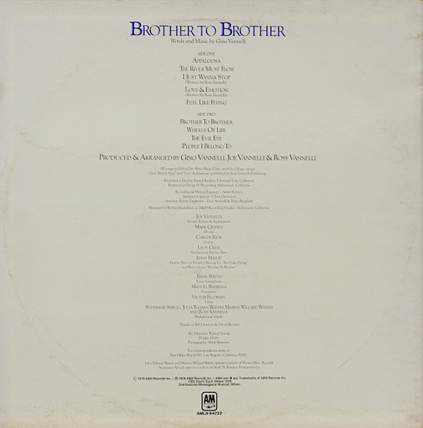 Gino Vannelli - Brother To Brother | A&M Records (AMLH 64722) - 2