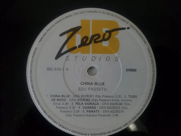 Edu Passeto - China Blue | Zero dB Studios (992 619-1) - 2