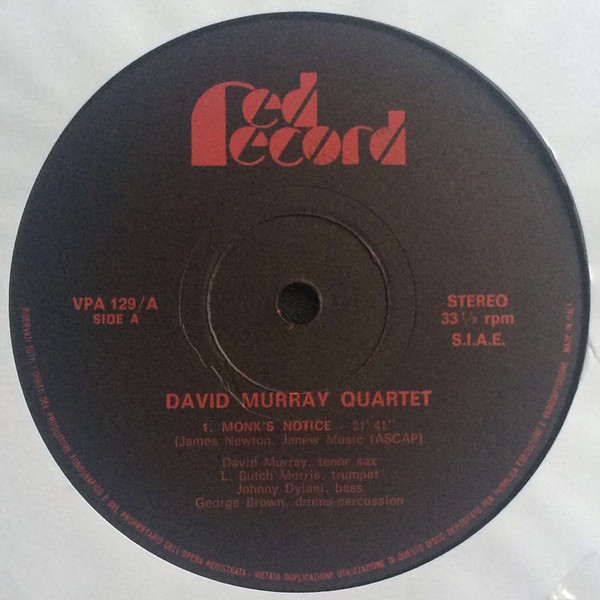 David Murray Quartet With Butch Morris - Last Of The Hipman | Red Record (VPA 129) - 3 David Murray Quartet With Butch Morris - Last Of The Hipman | Red Record (VPA 129) - 3