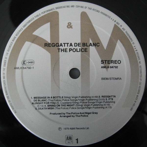 The Police - Reggatta De Blanc | A&M Records (AMLH 64792) - 2 The Police - Reggatta De Blanc | A&M Records (AMLH 64792) - 2