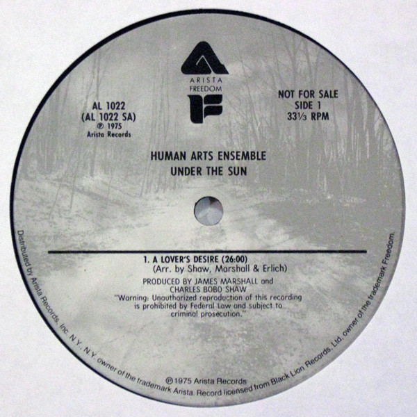 The Human Arts Ensemble With Oliver Lake & Lester Bowie - Under The Sun | Arista (AL 1022) - 3