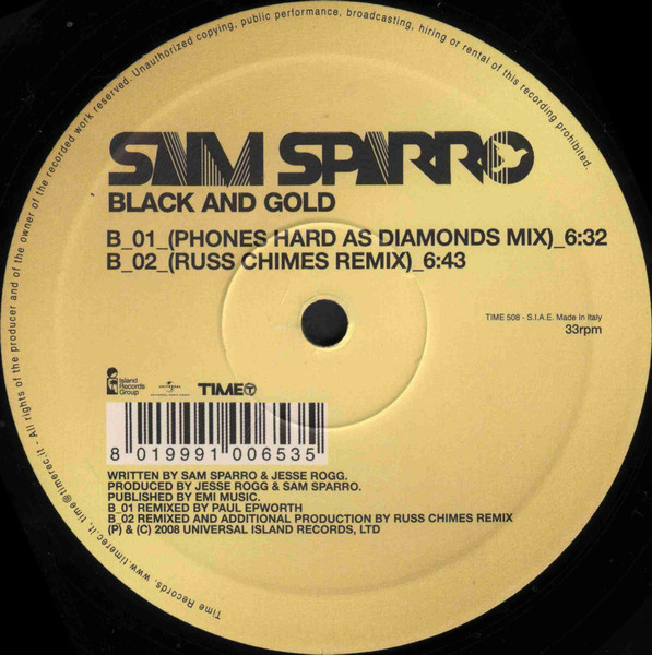 Sam Sparro - Black And Gold | TIME (TIME 506) - 4