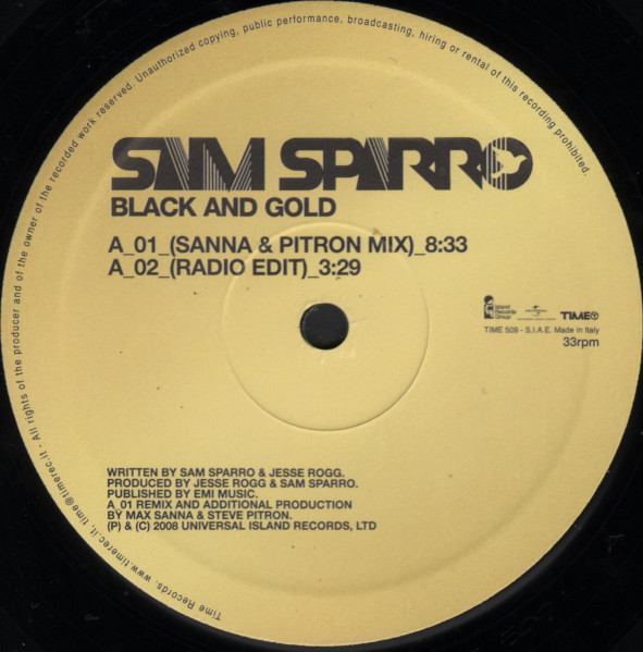 Sam Sparro - Black And Gold | TIME (TIME 506) - 3