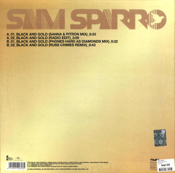 Sam Sparro - Black And Gold | TIME (TIME 506) - 2