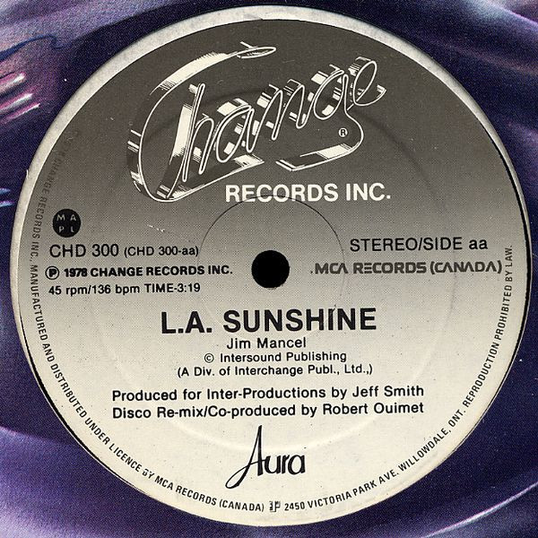 Aura Urziceanu - L.A. Sunshine | Change Records (CHD 300) - 4