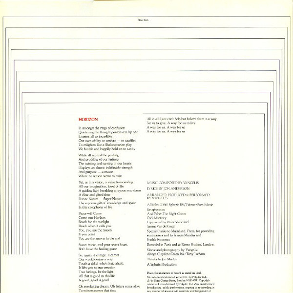 Jon & Vangelis - Private Collection | Polydor (POLH 4) - 4 Jon & Vangelis - Private Collection | Polydor (POLH 4) - 4