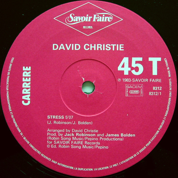 David Christie - Stress | Carrere (8312) - 2 David Christie - Stress | Carrere (8312) - 2