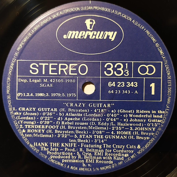 Hank The Knife Featuring Hank The Knife And The Jets & Hank The Knife & The Crazy Cats - Crazy Guitar | Mercury (64 23 343) - 3