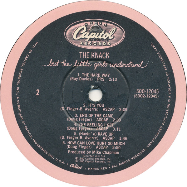 The Knack - ...But The Little Girls Understand | Capitol Records (SOO-12045) - 4 The Knack - ...But The Little Girls Understand | Capitol Records (SOO-12045) - 4