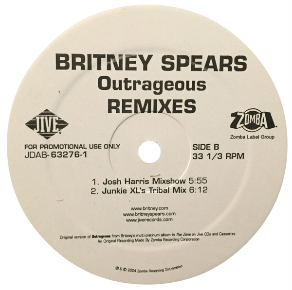 Britney Spears - Outrageous (Remixes) (12") [Vinyl] | Jive (JDAB-63276-1) - 3
