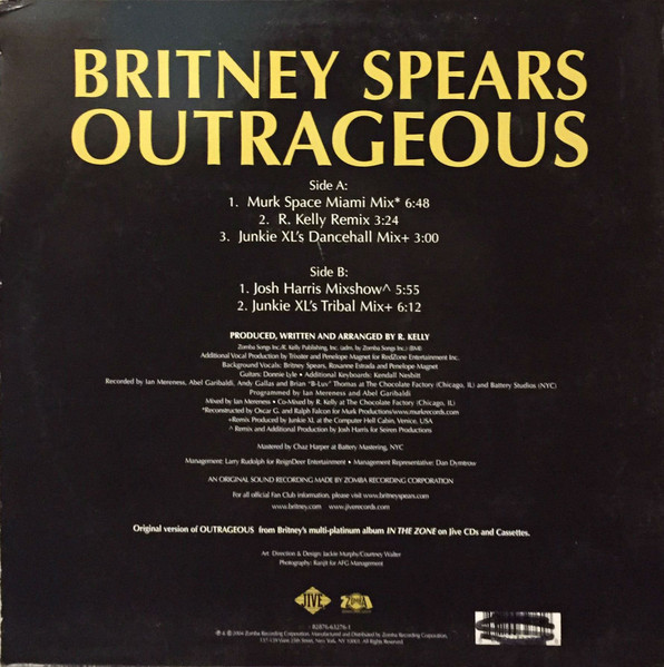 Britney Spears - Outrageous (Remixes) (12") [Vinyl] | Jive (JDAB-63276-1) - 2
