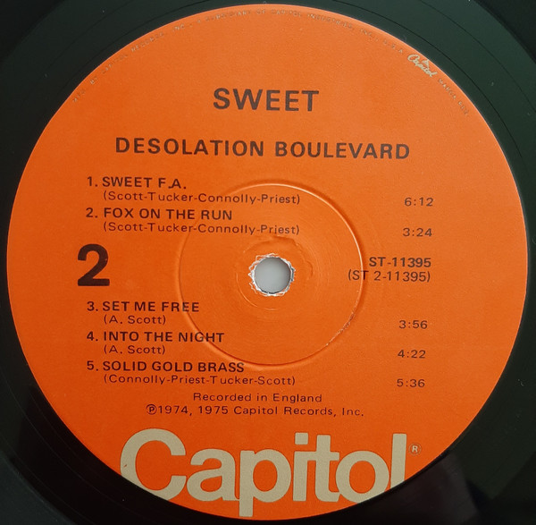 The Sweet - Desolation Boulevard [Vinyl] | Capitol Records (ST-11395) - 4