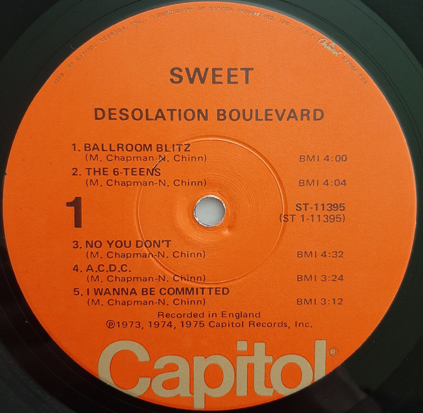 The Sweet - Desolation Boulevard [Vinyl] | Capitol Records (ST-11395) - 3