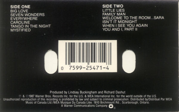 Fleetwood Mac - Tango In The Night [Cassette] | Warner Bros. Records (92 54714) - 3