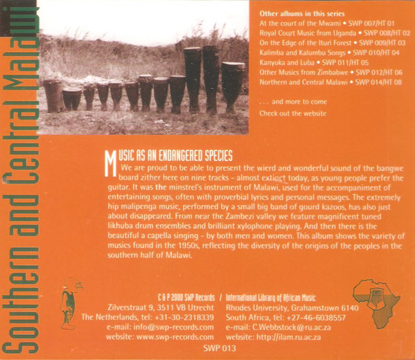 Various - Southern And Central Malawi 1950 '57 '58 Nyasaland | SWP Records (SWP 013) - 2 Various - Southern And Central Malawi 1950 '57 '58 Nyasaland | SWP Records (SWP 013) - 2