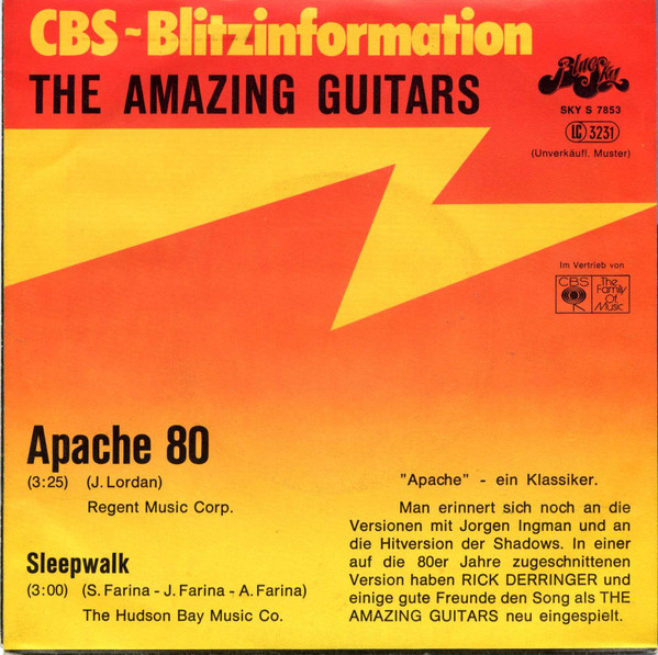 The Amazing Guitars - Apache 80 / Sleepwalk | Blue Sky (SKY S 7853) - 2