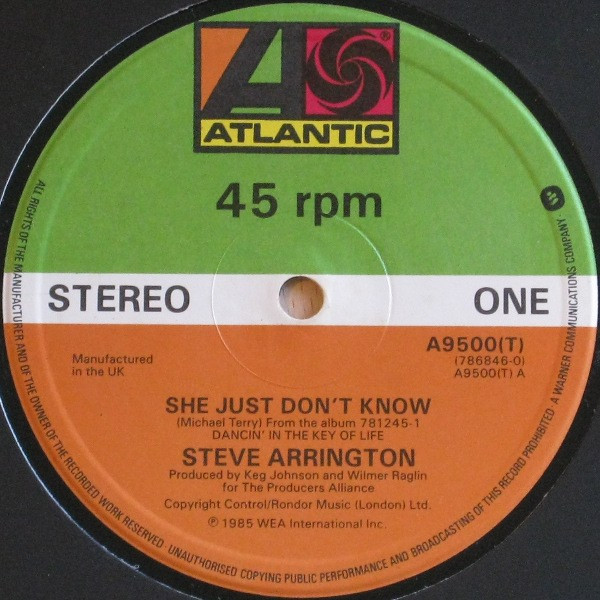 Steve Arrington - She Just Don't Know | Atlantic (A9500(T))
