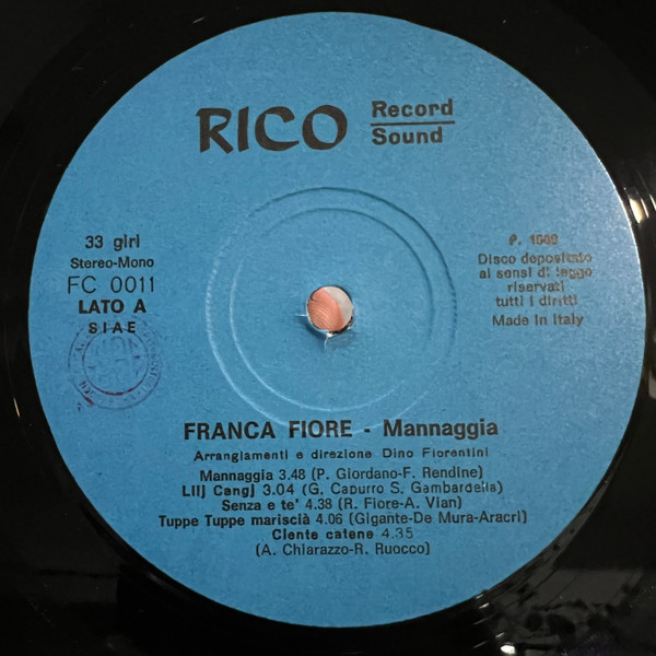 Franca Fiore - Mannaggia | Rico Record Sound (FC 0011) - 3 Franca Fiore - Mannaggia | Rico Record Sound (FC 0011) - 3