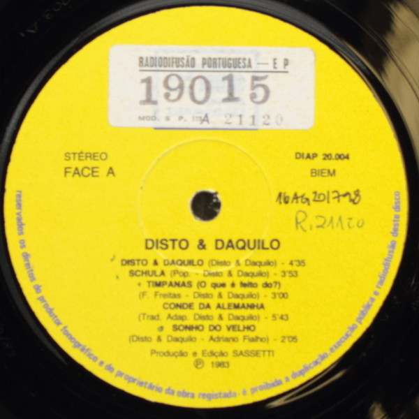 Disto & Daquilo - Disto & Daquilo | Sassetti (DIAP 20004) - 3 Disto & Daquilo - Disto & Daquilo | Sassetti (DIAP 20004) - 3
