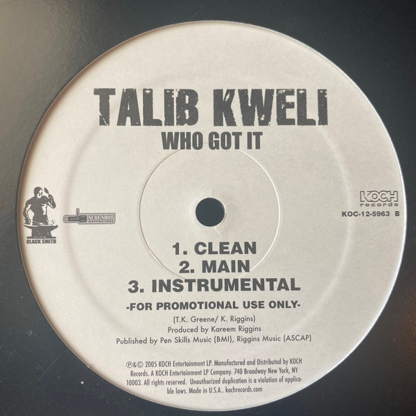 Talib Kweli - Fly That Knot / Who Got It | Koch Records (KOC-12-5963) - 2