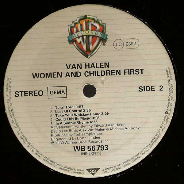 Van Halen - Women And Children First | Warner Bros. Records (WB 56 793) - 4