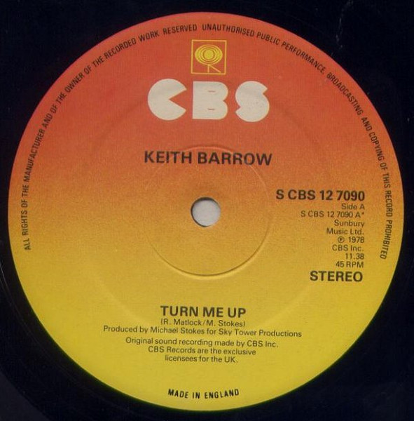 Keith Barrow - Turn Me Up | CBS (S CBS 12 7090) - 3