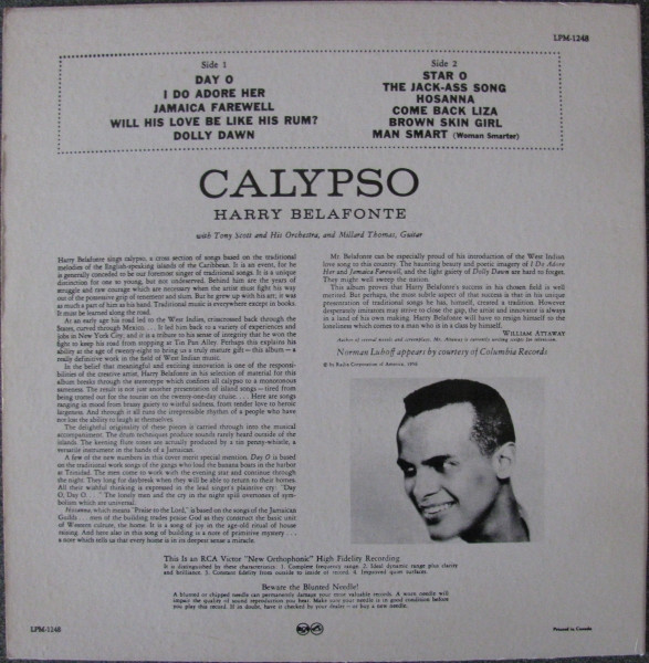 Harry Belafonte - Calypso [Vinyl] | RCA Victor (LPM-1248) - 3