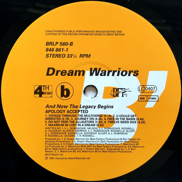Dream Warriors - And Now The Legacy Begins | 4th & Broadway (BRLP 560) - 4 Dream Warriors - And Now The Legacy Begins | 4th & Broadway (BRLP 560) - 4