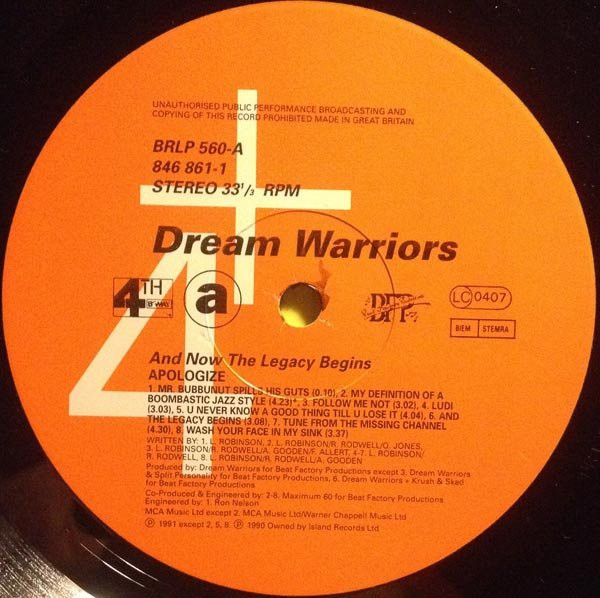 Dream Warriors - And Now The Legacy Begins | 4th & Broadway (BRLP 560) - 3 Dream Warriors - And Now The Legacy Begins | 4th & Broadway (BRLP 560) - 3