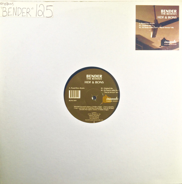 HDF & Bons - Bender (The Remixes) | Inuendo (BONS001) - 4 HDF & Bons - Bender (The Remixes) | Inuendo (BONS001) - 4